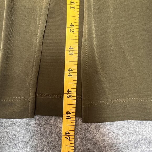 Banana Republic Dress Women Med Green Ruched Maxi Tank Side Slit Summer Casual - Picture 9 of 13